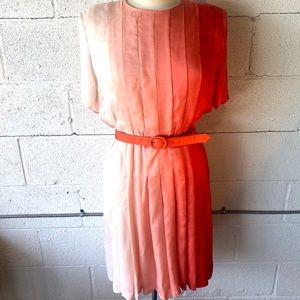 Orange ombré silk Ogibene Zendman dress sz 8